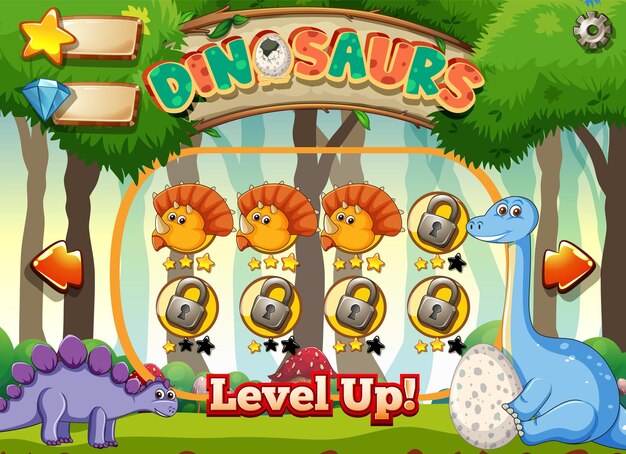 El cartel del juego de aventuras de dinosaurios