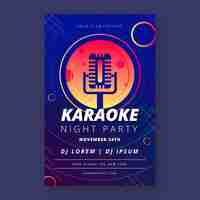 Vector gratuito cartel de karaoke para música estilo abstracto