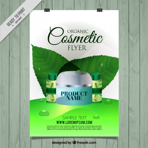 Cartel de loción ecológica con hojas
