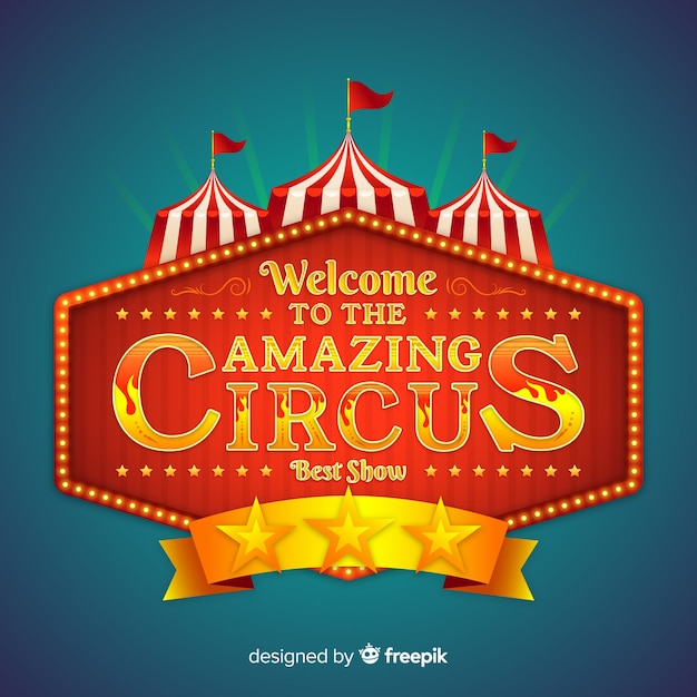 Vector gratuito cartel luminoso retro de circus