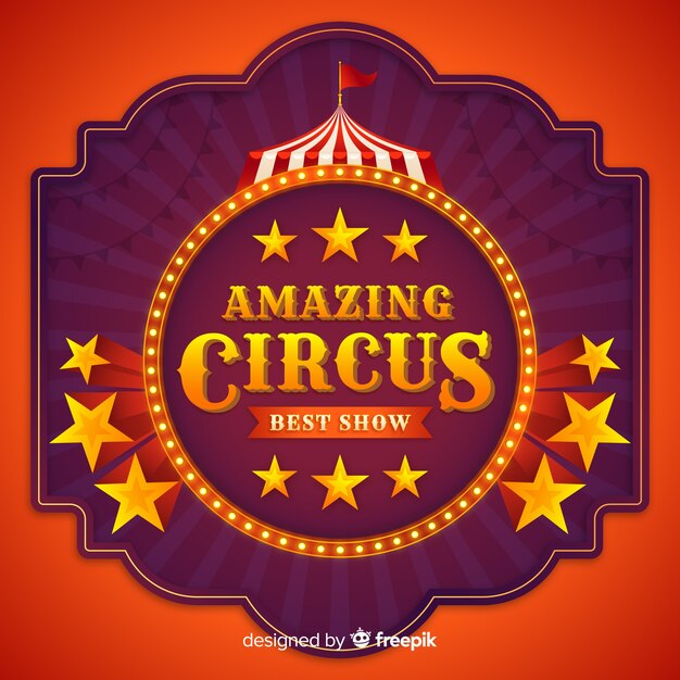 Cartel luminoso retro de circus