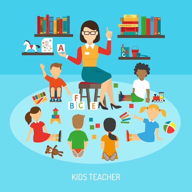Cartel de maestro de niños