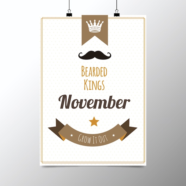 Vector gratuito cartel para movember