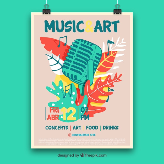 Cartel de música y arte