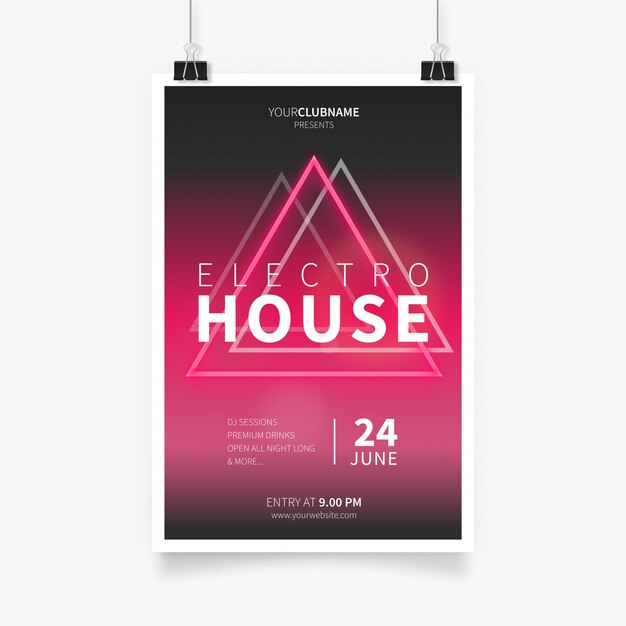 Cartel de la música electro house