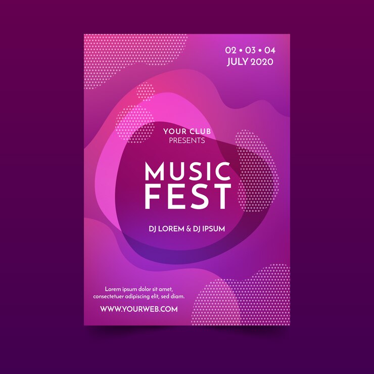 Vector gratuito cartel de música fluida abstracta