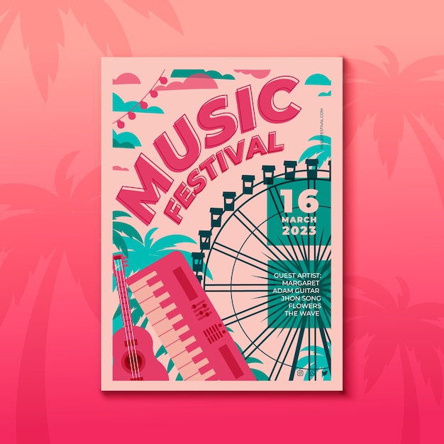 Vector gratuito cartel de música ilustrado concepto de plantilla