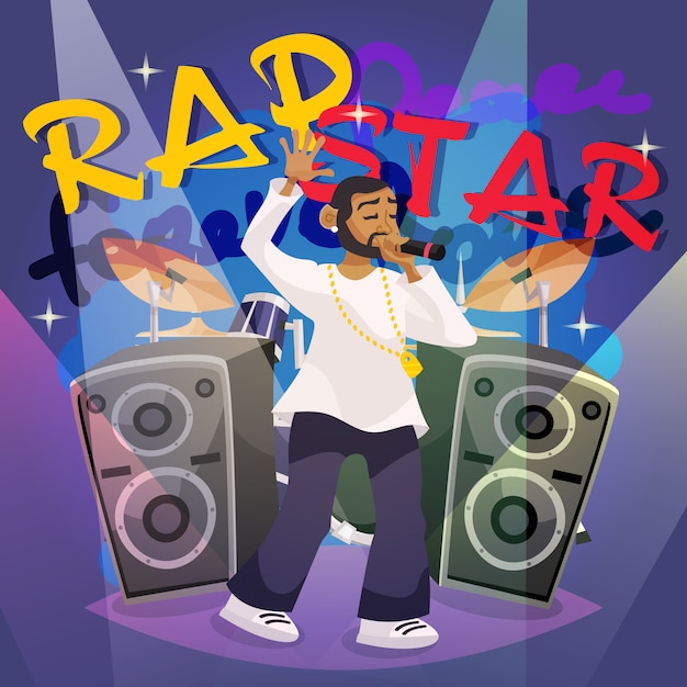 Vector gratuito cartel de la música rap