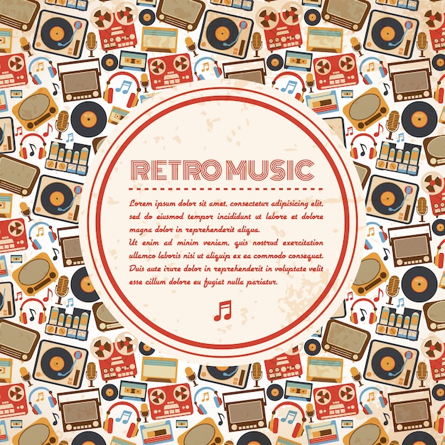 Vector gratuito cartel de musica retro