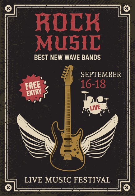 Cartel de la música rock