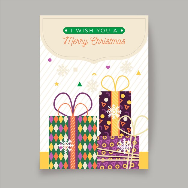 Cartel de navidad con coloridas formas geométricas