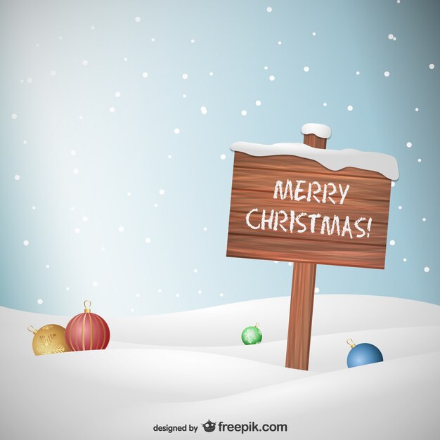 Cartel de Navidad de madera