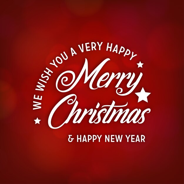 Cartel de Navidad con tipografía creativa de Navidad sobre fondo rojo abstracto