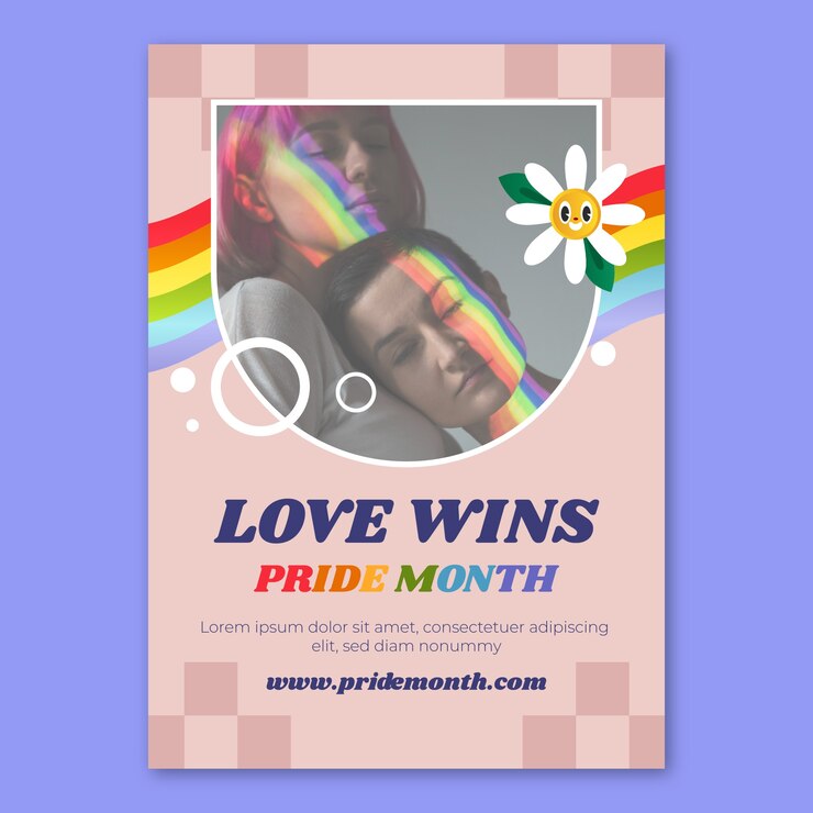 Vector gratuito cartel o folleto lgbt del día del orgullo lgbt degradado