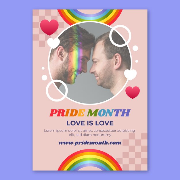 Cartel o folleto lgbt del día del orgullo lgbt degradado