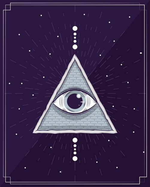 cartel de ojo esotérico en triángulo
