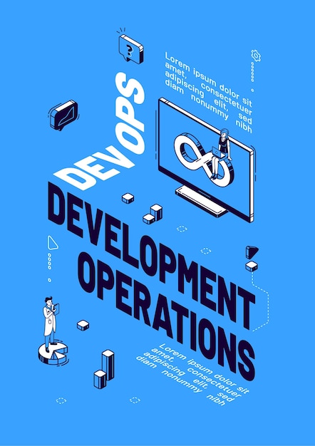 Vector gratuito cartel de operaciones de desarrollo devops