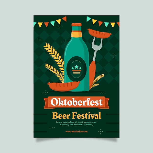 Vector gratuito cartel de paquete de marketing plano de oktoberfest