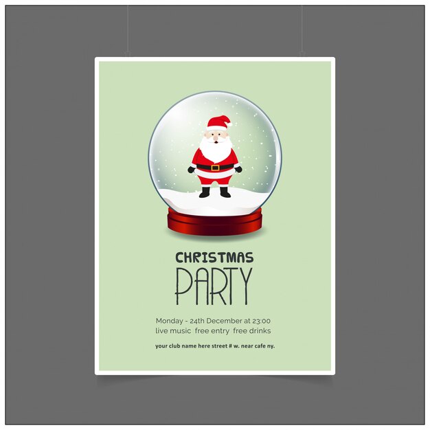 Cartel del partido del muñeco de nieve de la Navidad