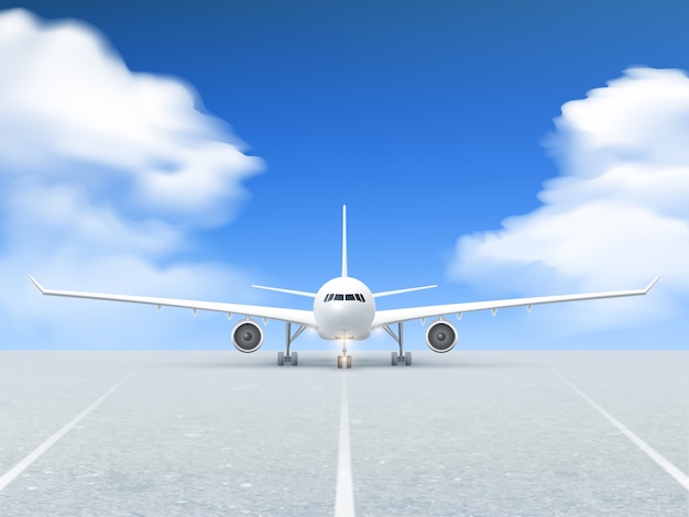 Cartel de la pista del avión