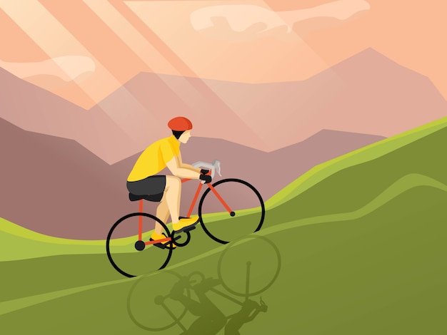 Vector gratuito cartel plano ciclista