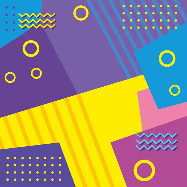 cartel de plantilla de estilo geométrico de memphis