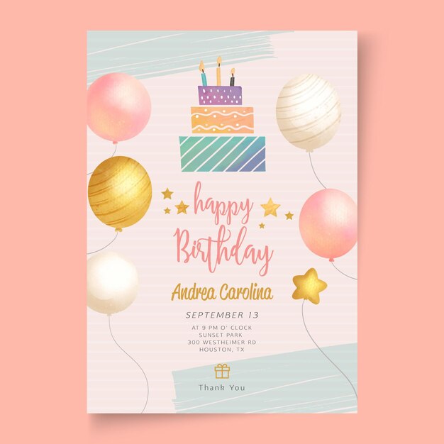 Cartel de plantilla de fiesta de cumpleaños