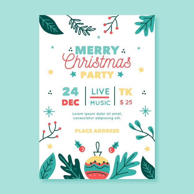 Cartel de plantilla de fiesta de navidad