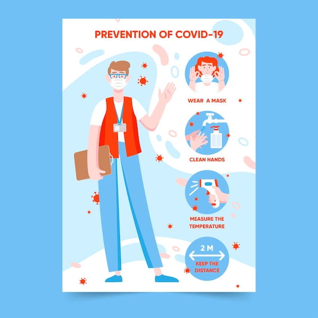 Cartel de prevención de coronavirus para tiendas