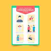 Vector gratuito cartel de prevención de coronavirus para tiendas