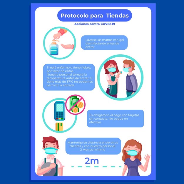 Cartel de prevención de coronavirus para tiendas