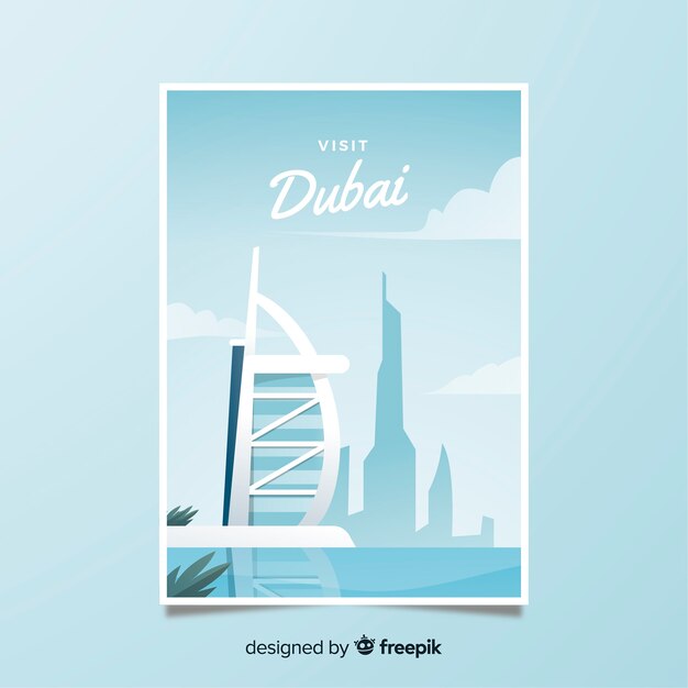 Cartel promocional retro de dubai