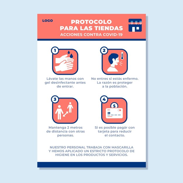Cartel de protocolo de seguridad de coronavirus para empresas