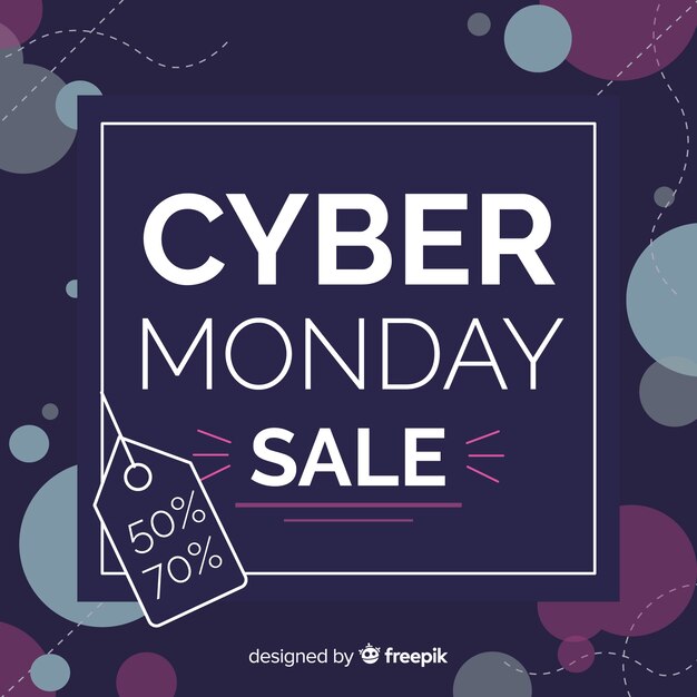 Cartel púrpura de venta de cyber monday