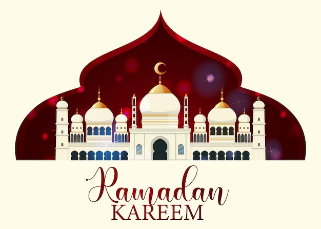 Vector gratuito cartel de ramadán kareem con elementos islámicos tradicionales