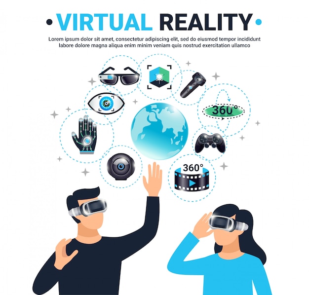 Vector gratuito cartel de realidad virtual a color