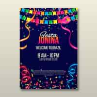 Vector gratuito cartel realista de festa junina