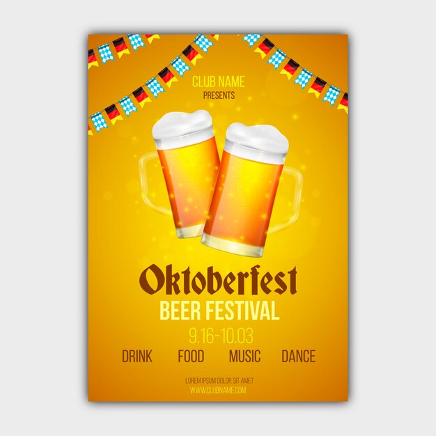 Cartel realista del festival oktoberfest