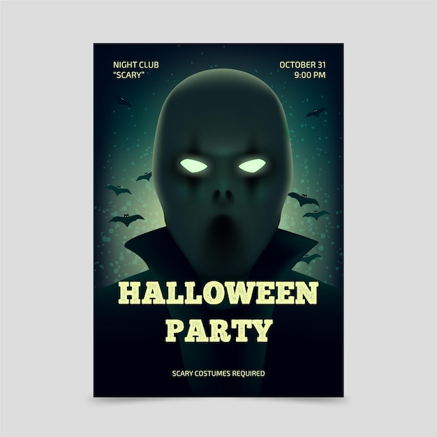 Cartel realista de fiesta de halloween