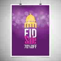 Vector gratuito cartel de rebajas de eid mubarak