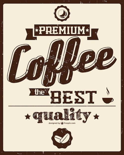 Vector gratuito cartel retro de café