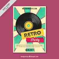 Vector gratuito cartel retro de fiesta con vinilo