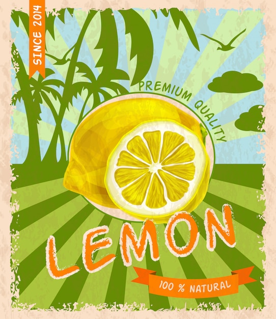 Vector gratuito cartel retro limon