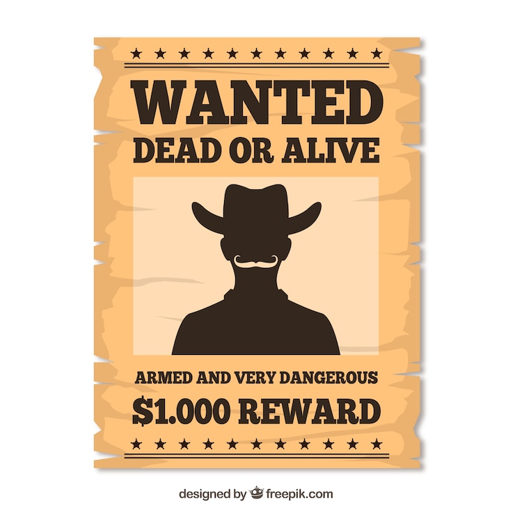 Vector gratuito cartel retro de western para encontrar delincuente 