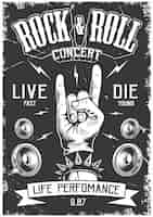 Vector gratuito cartel de rock and roll