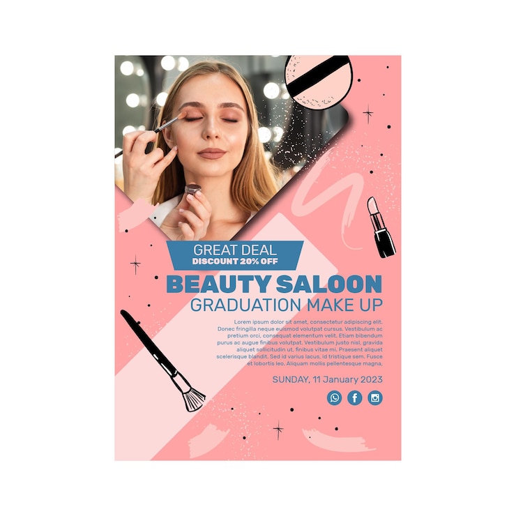 Vector gratuito cartel de salón de belleza