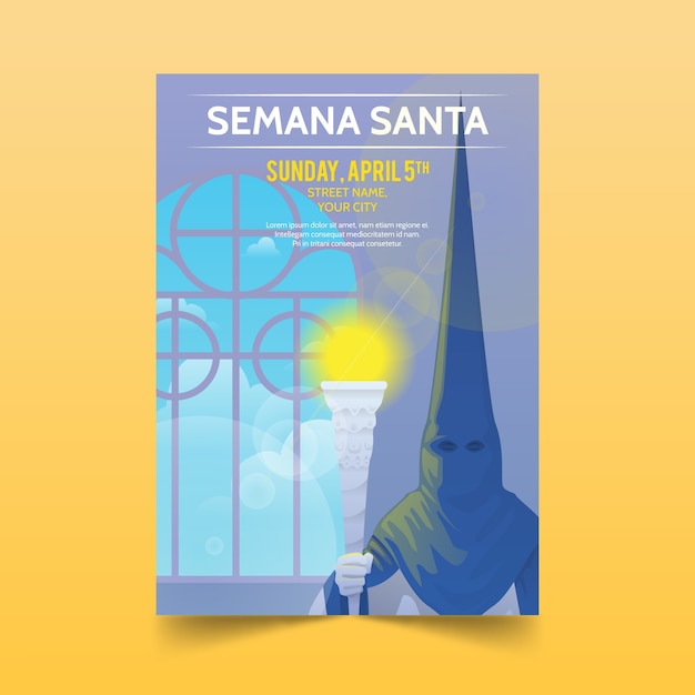 Vector gratuito cartel de la semana santa ilustrado