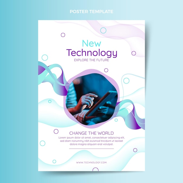Cartel de tecnología de fluido abstracto degradado
