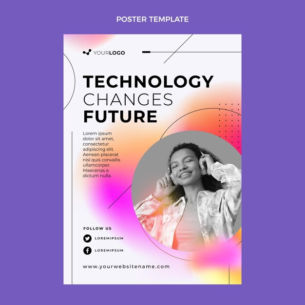 Cartel de tecnología de fluido abstracto degradado