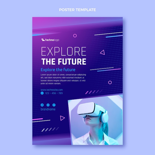 Cartel de tecnología de textura degradada